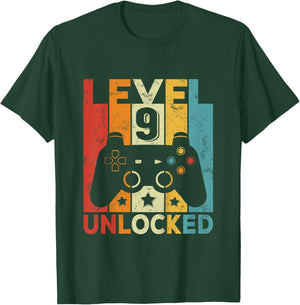 Enfant 9 Anniversaire Garçon Fille 9 Ans Jeu Manette Gamer T-Shirt - T-Shirt | Forest
