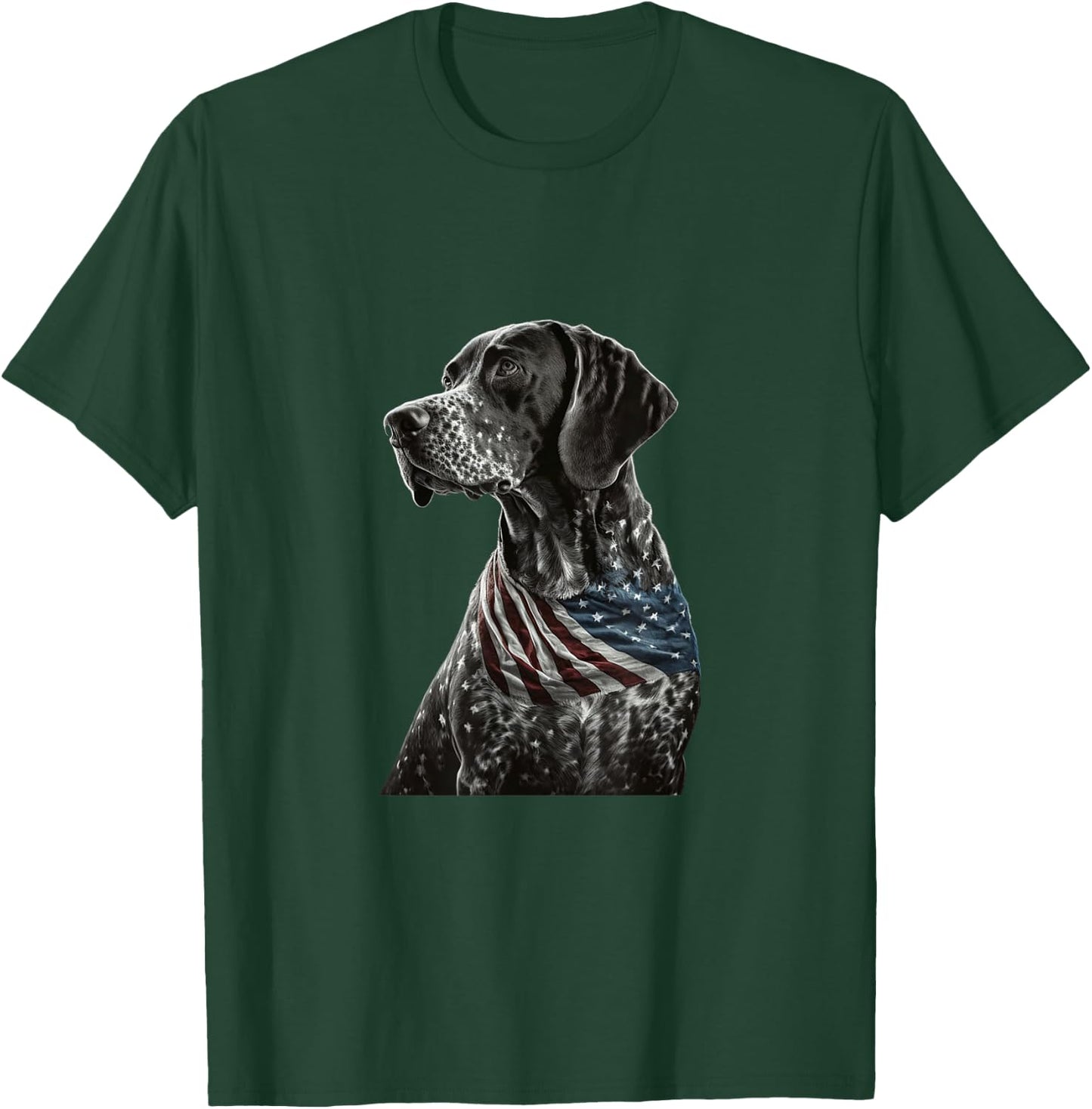 German Shorthair Pointer 4th July Funny GSP Mom Dad T-Shirt - T-Shirt | Forest