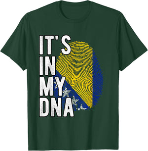 Funny it's in my DNA Bosnien-Herzegowina-Flagge Fingerabdruck T-Shirt - T-Shirt | Forest