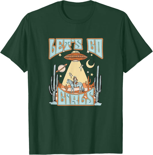 Let's Go Girls Cosmic Cowgirl Vintage Nashville Bachelorette T-Shirt - T-Shirt | Forest