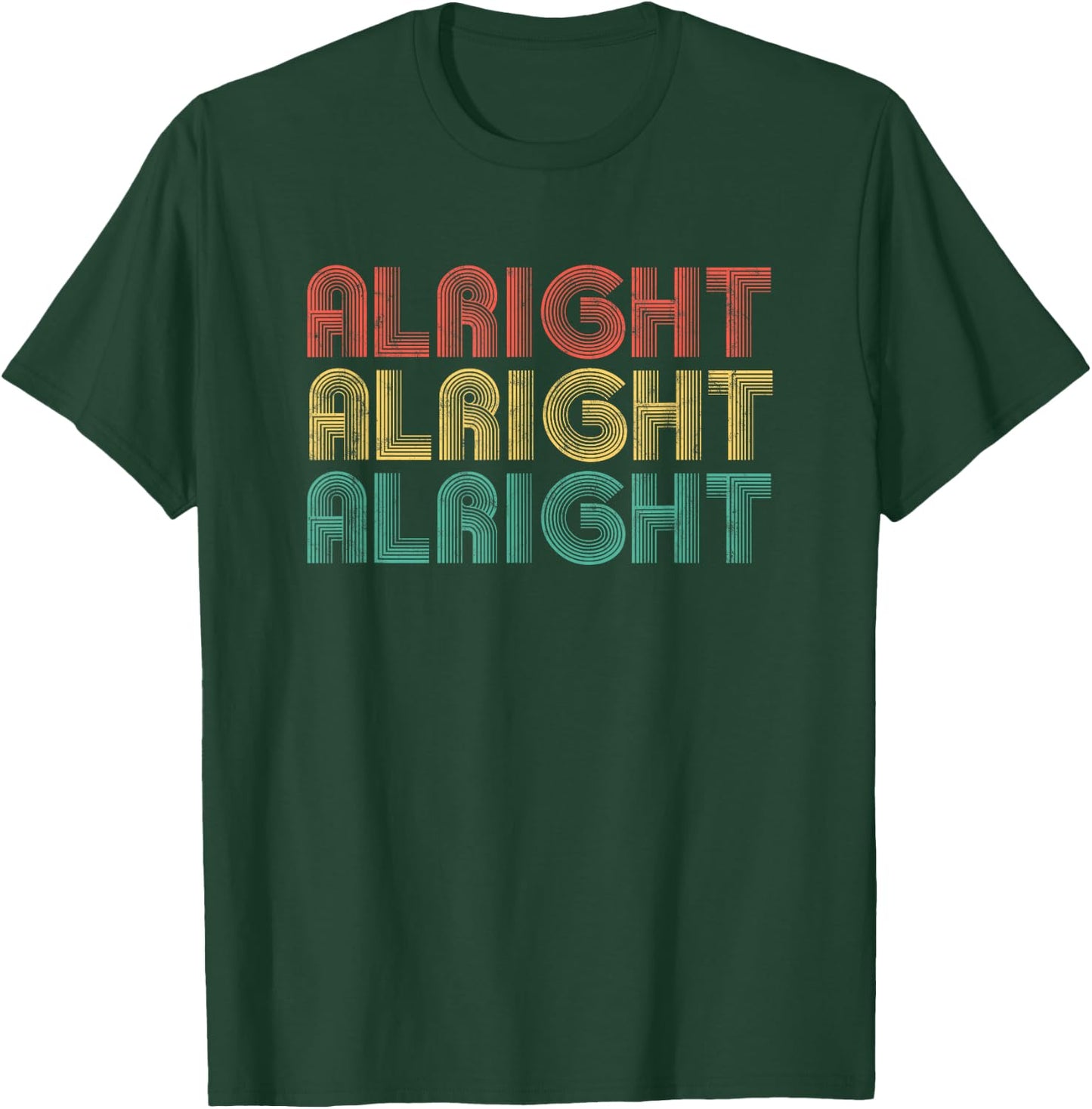Alright Retro 70's Vintage Classique Seventies T-Shirt - T-Shirt | Forest
