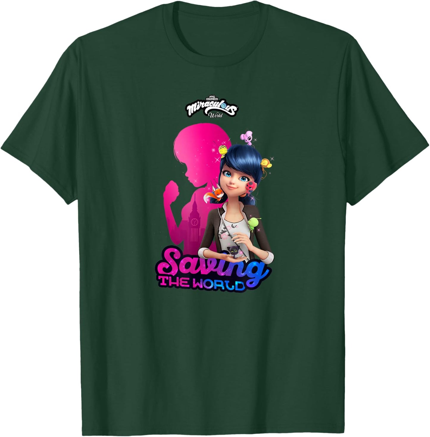 Miraculous Ladybug London Chronobug Saving The world T-Shirt - T-Shirt | Forest