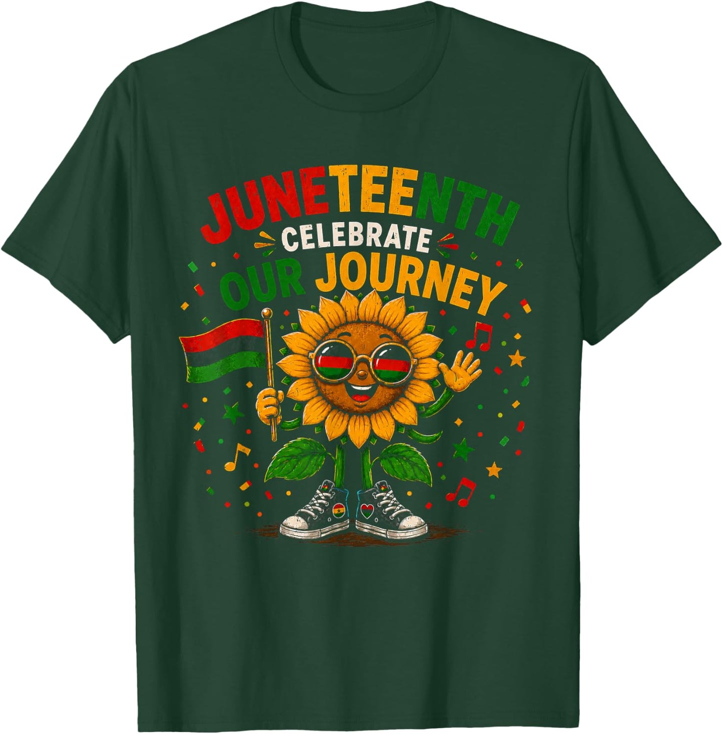 Juneteenth Celebrate Our Journey Black History T-Shirt - T-Shirt | Forest