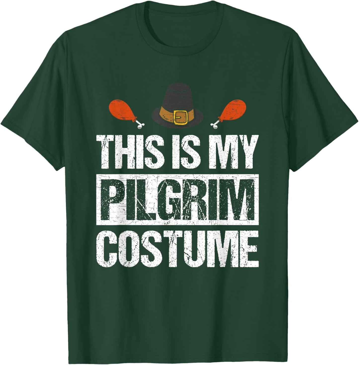 Retro Thanksgiving Shirt Pilgrim Costume Turkey Day Men Boys T-Shirt - T-Shirt | Forest