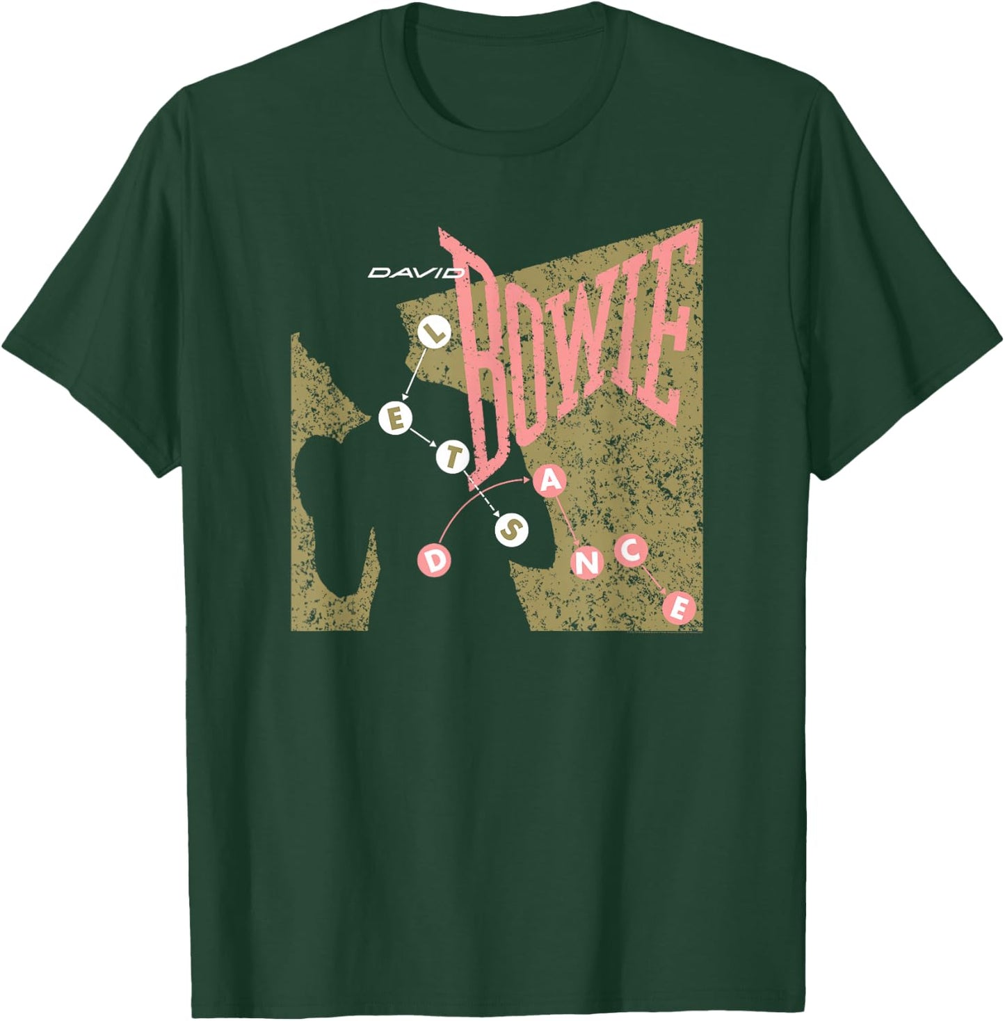 David Bowie Let's Dance Pink and Gold , Black, S T-Shirt - T-Shirt | Forest