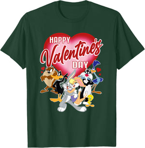 Looney Tunes Valentines Day Bugs Lola Tweety Taz Daffy T-Shirt - T-Shirt | Forest