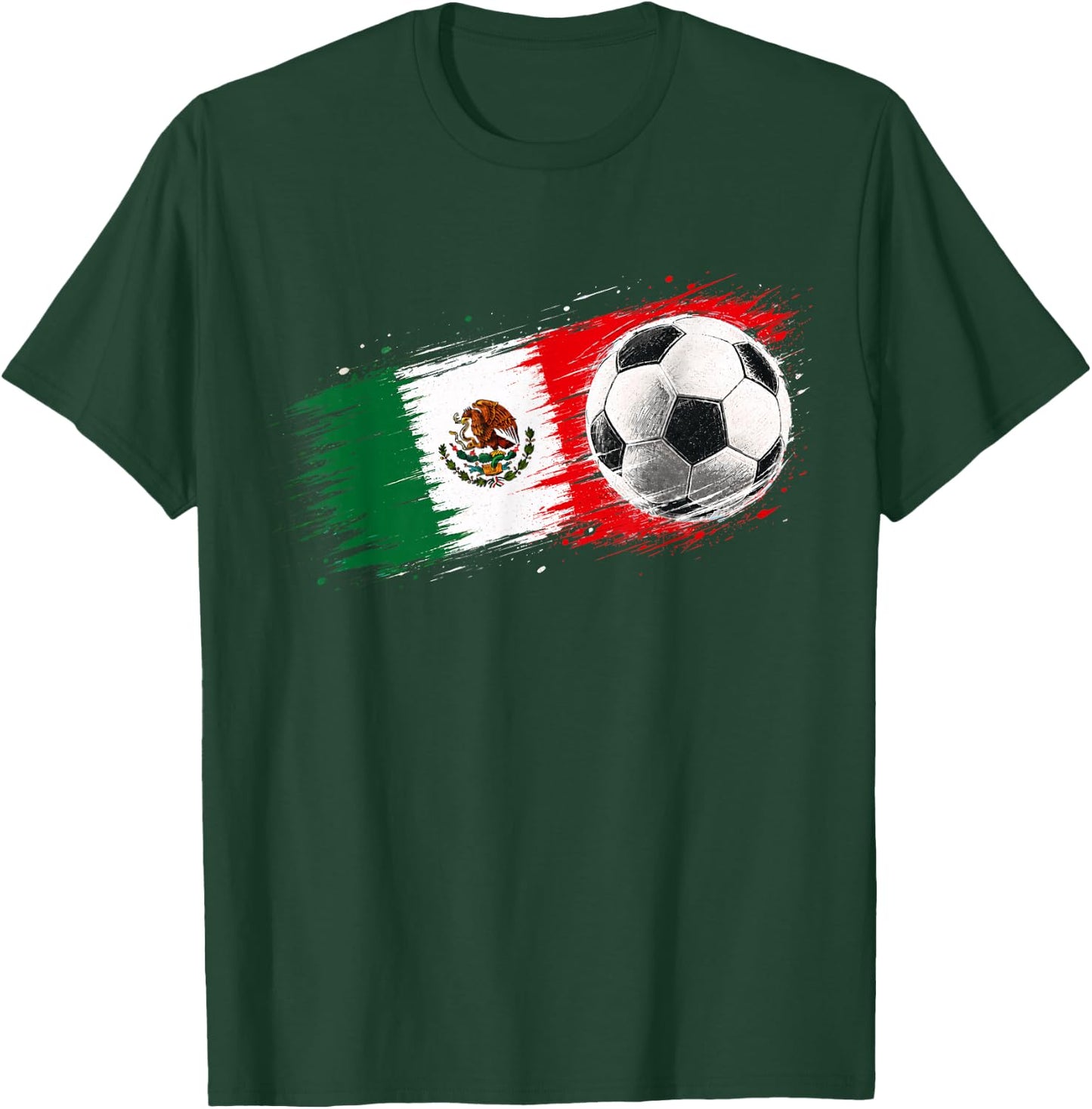 Mexico Soccer Ball Mexico Flag T-Shirt - T-Shirt | Forest