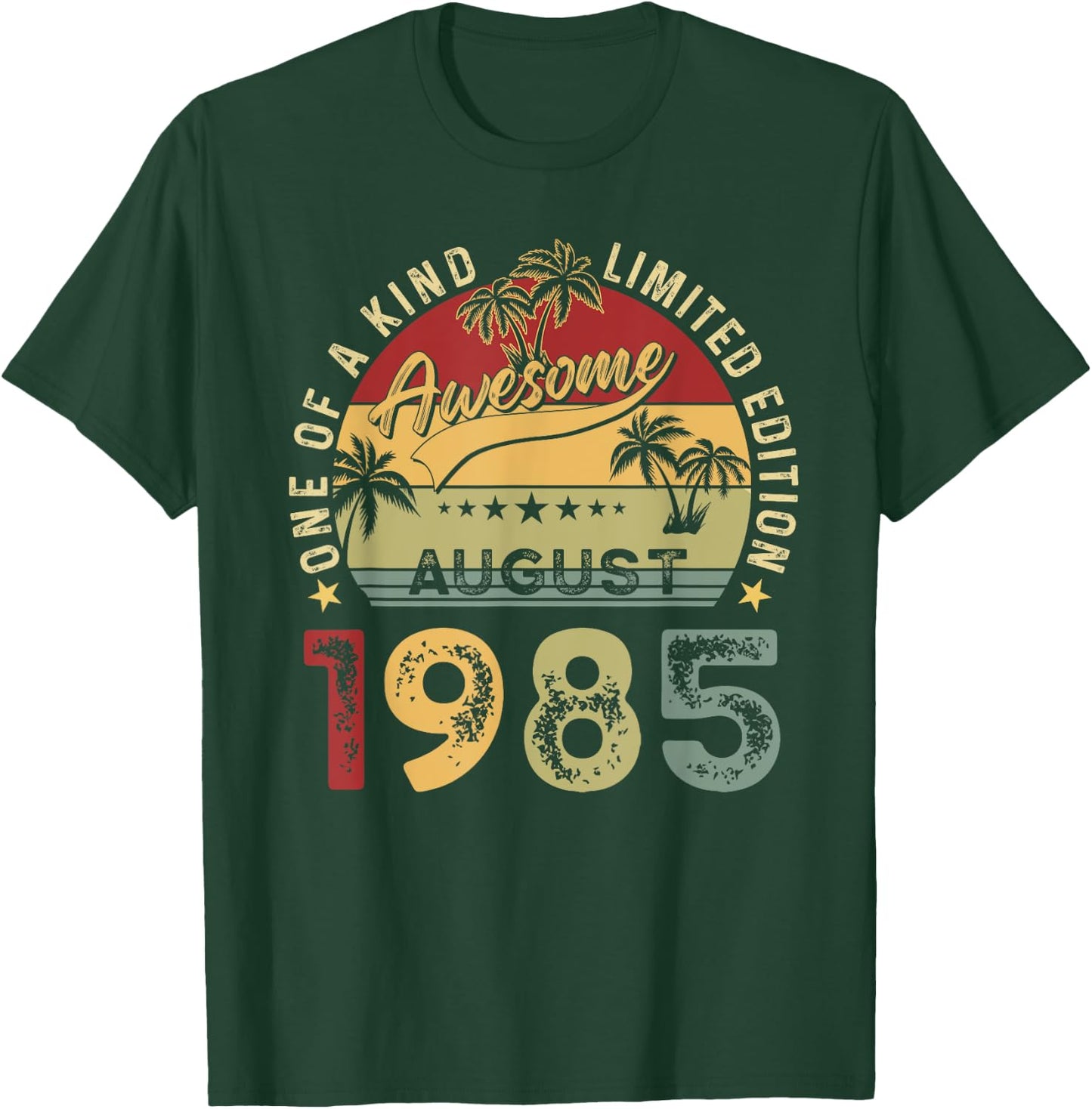 Awesome Since August 1985 Vintage Birthday Gift Men Women T-Shirt - T-Shirt | Forest