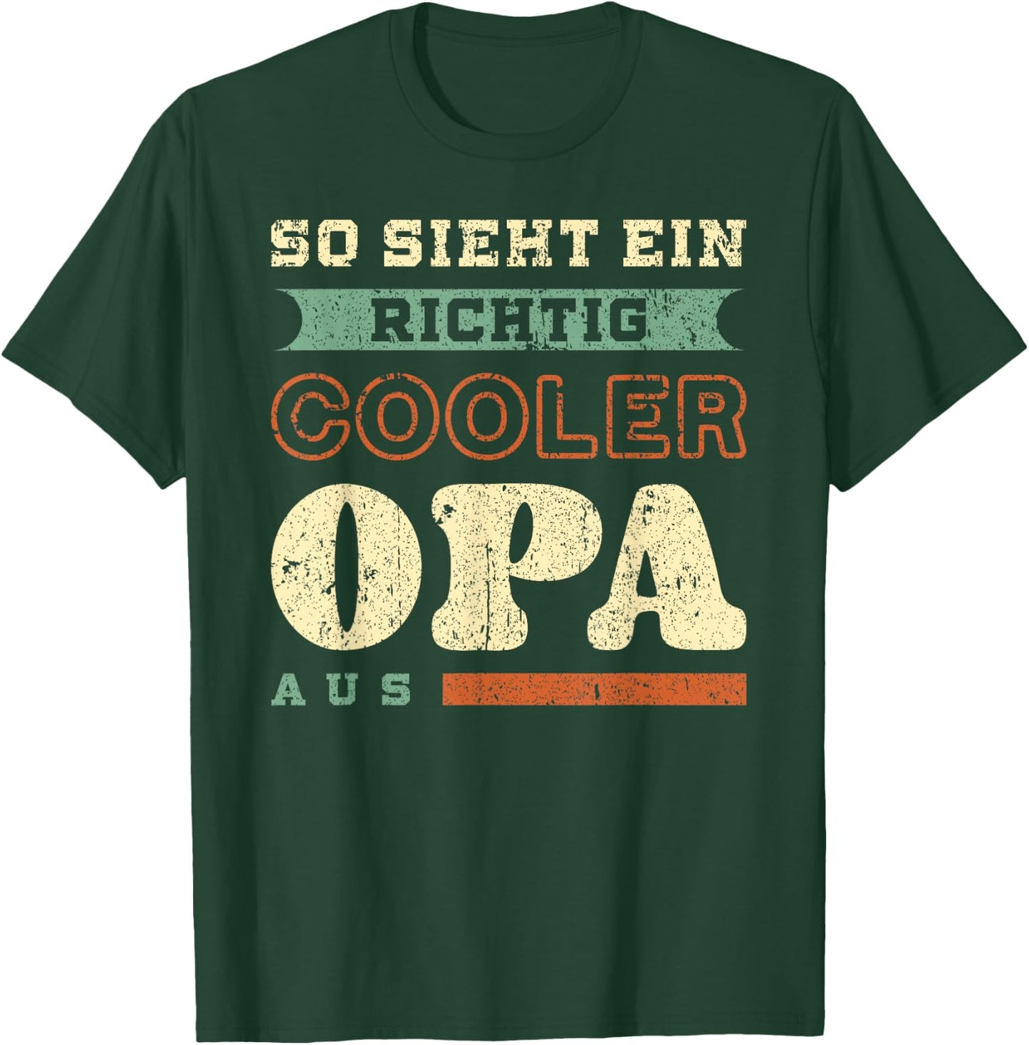 Richtig cooler Opa, Vatertag, Retro-Vintage-Look T-Shirt - T-Shirt | Forest