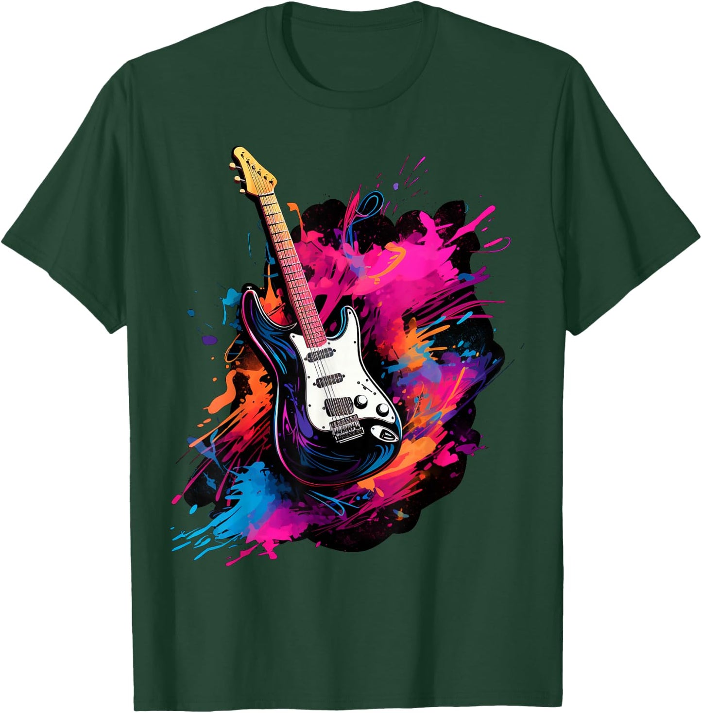 Electric Guitar , Women and Children, black T-Shirt - T-Shirt | Forest
