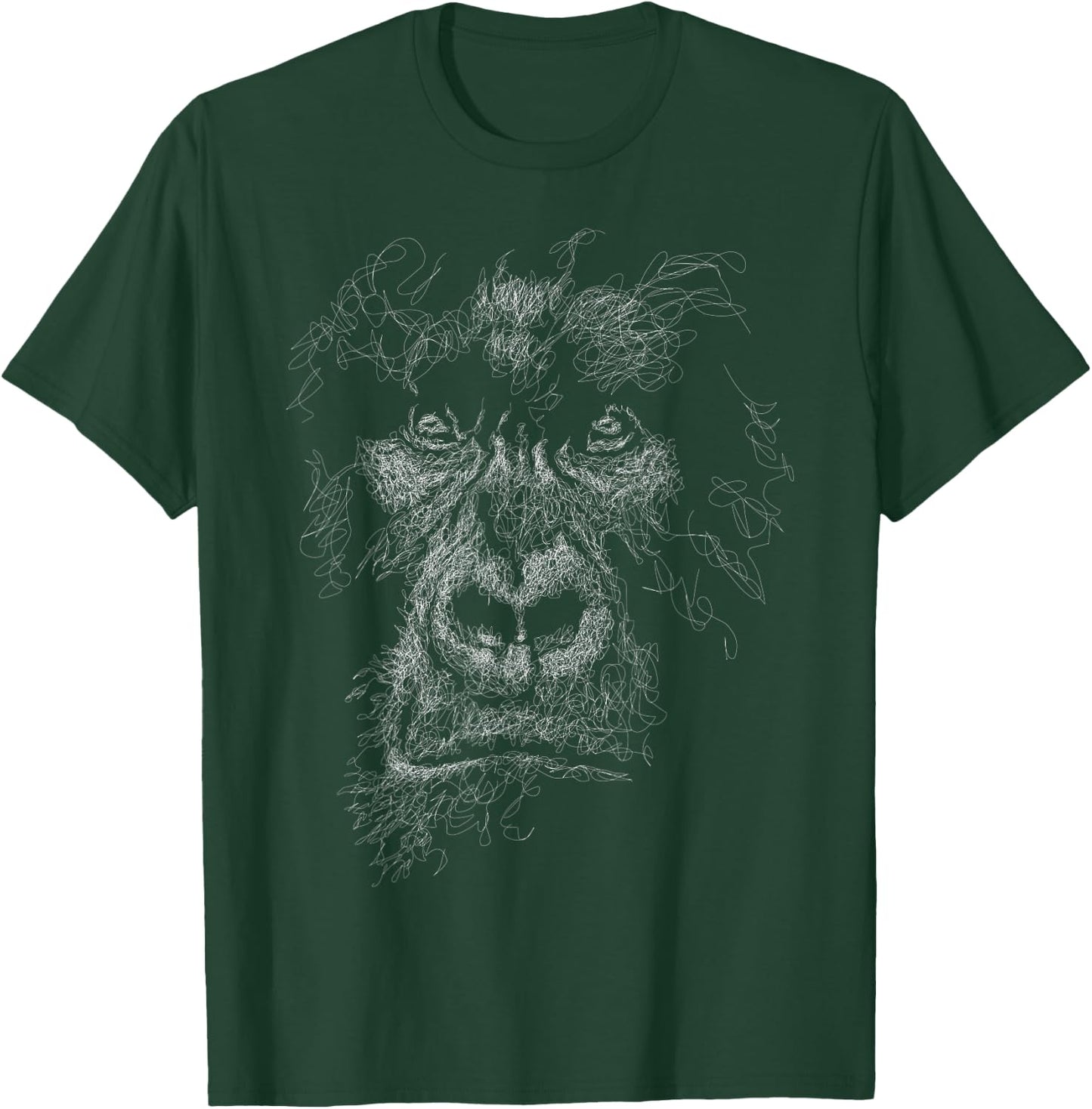 gorilla face scribble art head for lover Silverback animals T-Shirt - T-Shirt | Forest
