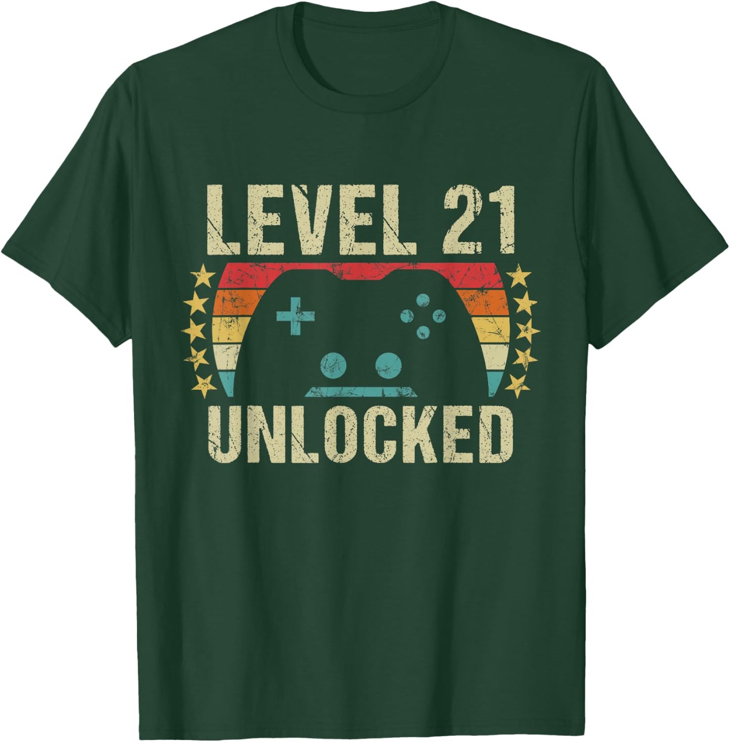Gaming Vintage 21st Birthday Gift 21 Year Old Boy Girl Gamer T-Shirt - T-Shirt | Forest