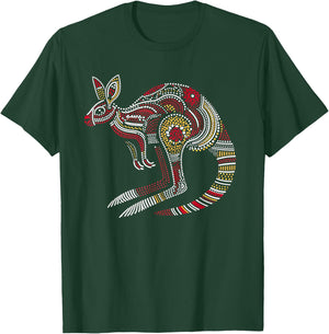 Australian Aboriginal Kangaroo Funny Australia Animal Lover T-Shirt - T-Shirt | Forest