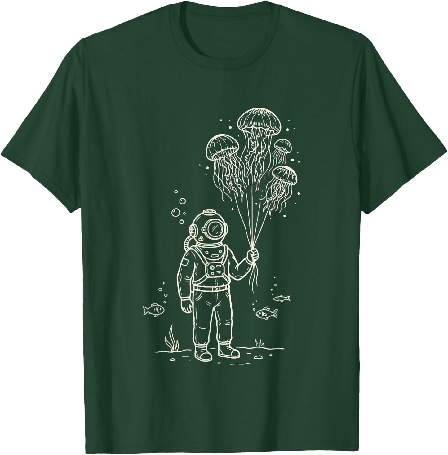 Surreal Ocean Aesthetic Deep Sea Diver T-Shirt - T-Shirt | Forest