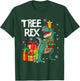Dinosaur T Rex Christmas Tree Lights Pajamas Men Boys Kids T-Shirt - T-Shirt | Forest