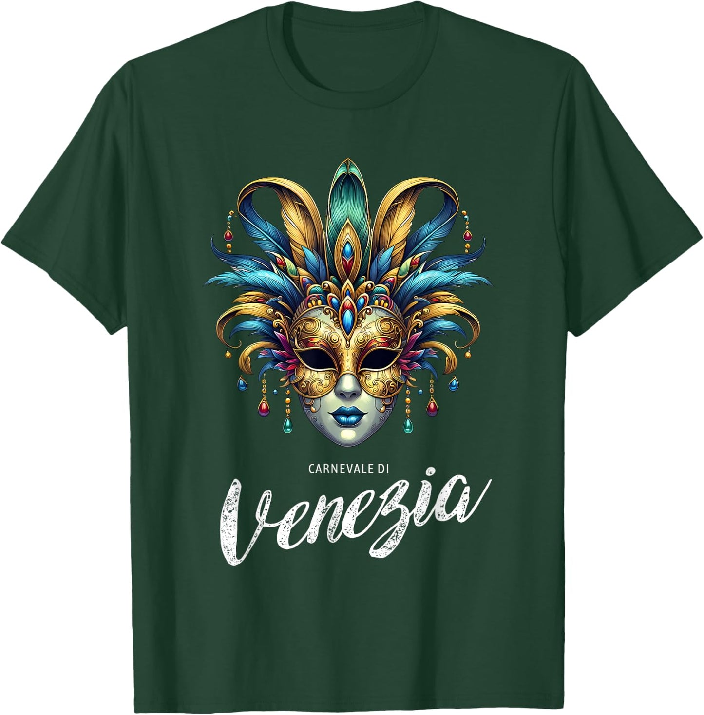 Carnevale di Venezia Traditional Mask Carnevale of Venice , Black, S T-Shirt - T-Shirt | Forest