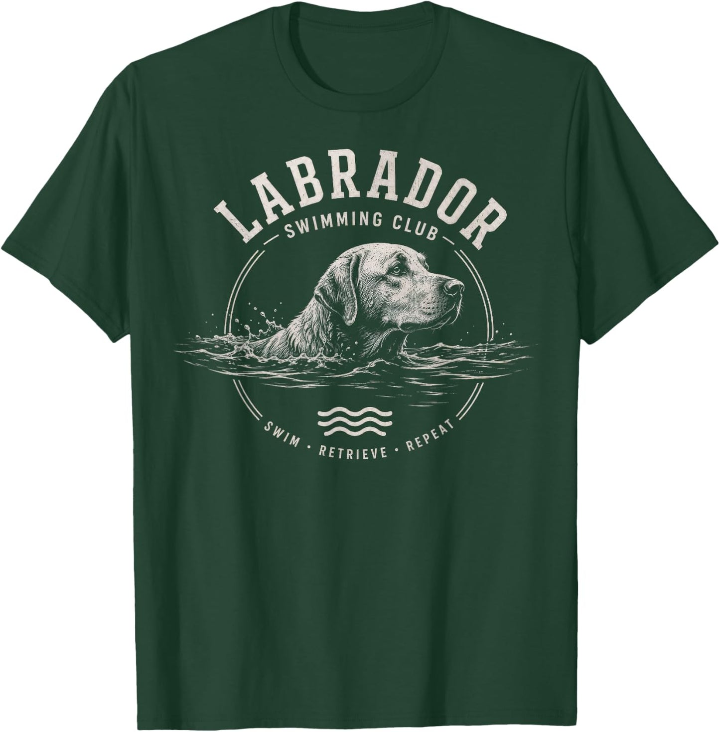 Labrador Swimming T-Shirt - T-Shirt | Forest