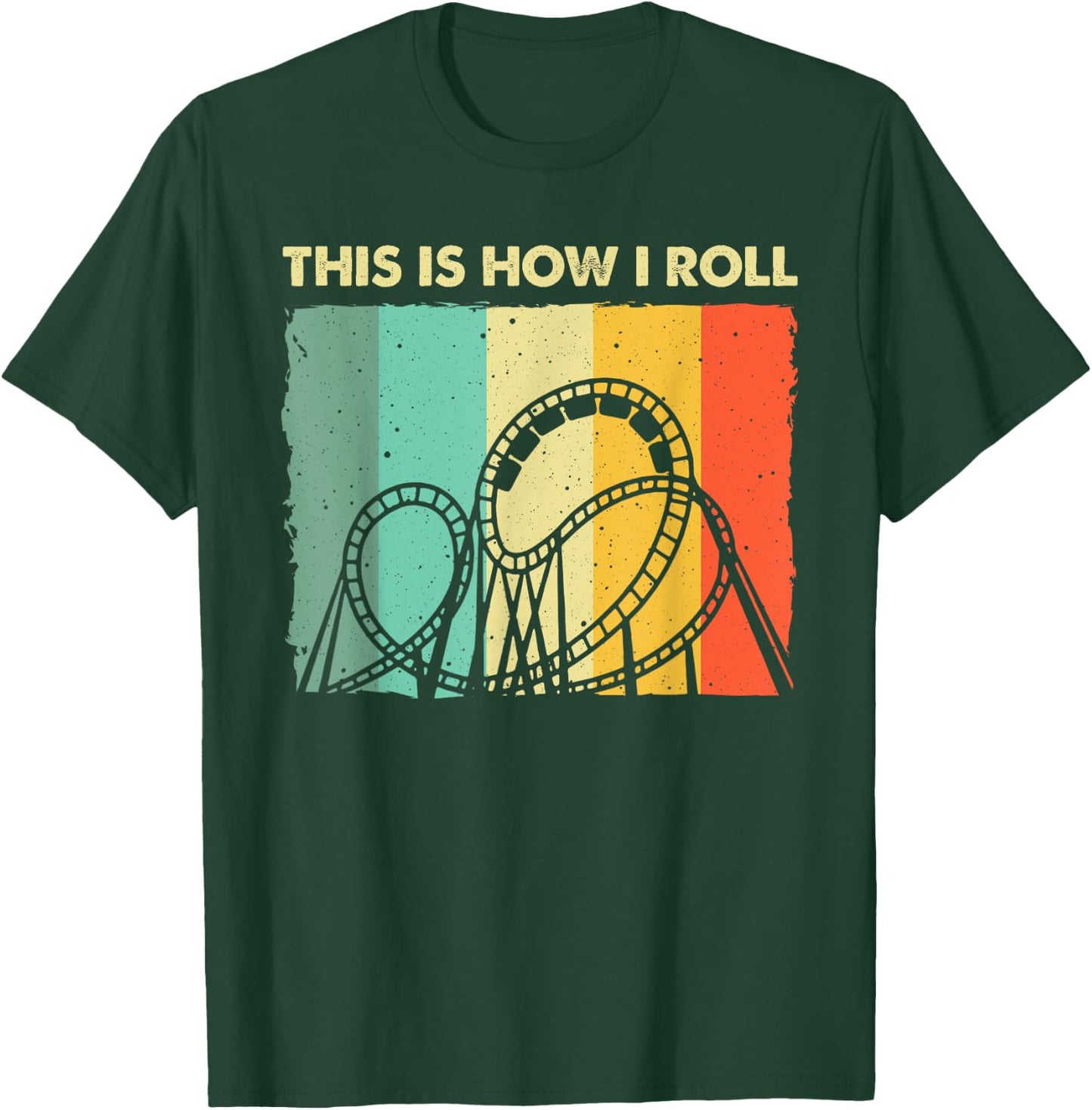 Cool Roller Coaster Women Amusement Theme Park Retro T-Shirt - T-Shirt | Forest