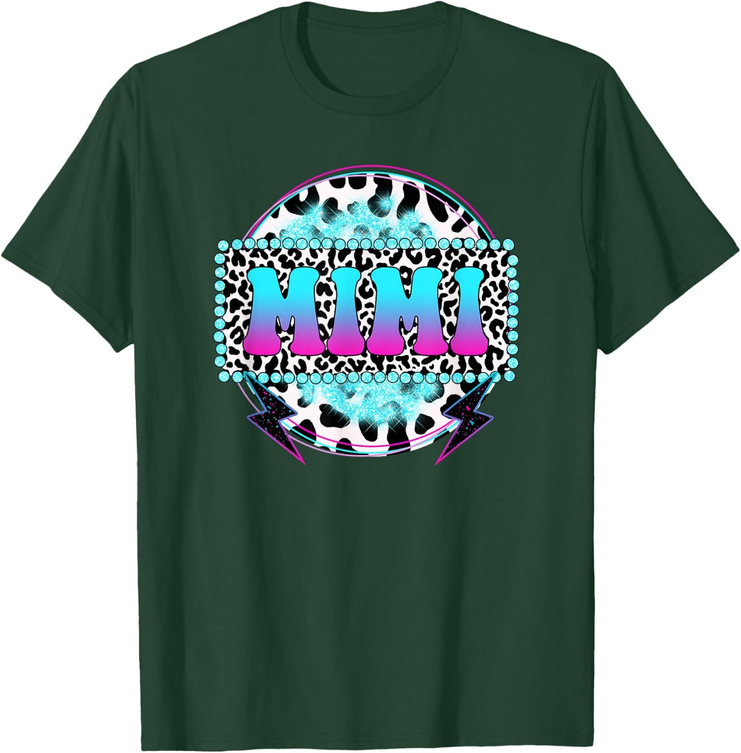 Groovy Mimi Cow Print Pattern Grandma Mother's Day T-Shirt - T-Shirt | Forest