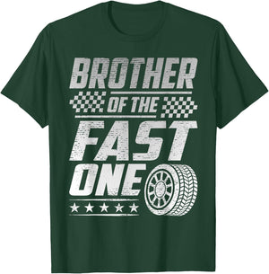 Brother Of The Fast One First Birthday Racing Car Family T-Shirt - T-Shirt | Forest