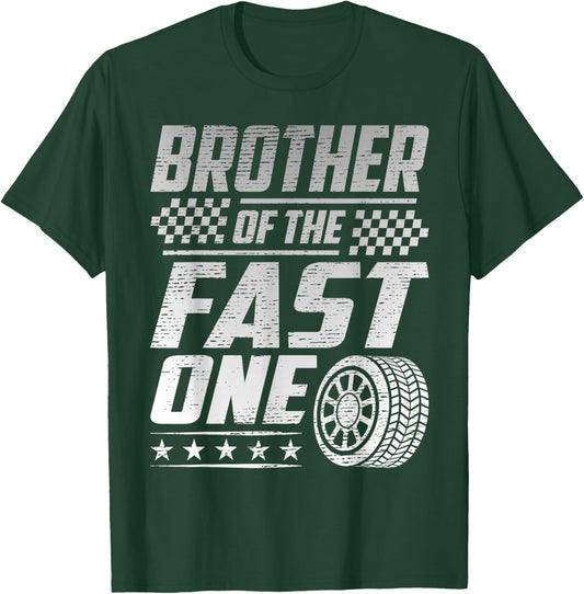 Brother Of The Fast One First Birthday Racing Car Family T-Shirt - T-Shirt | Forest