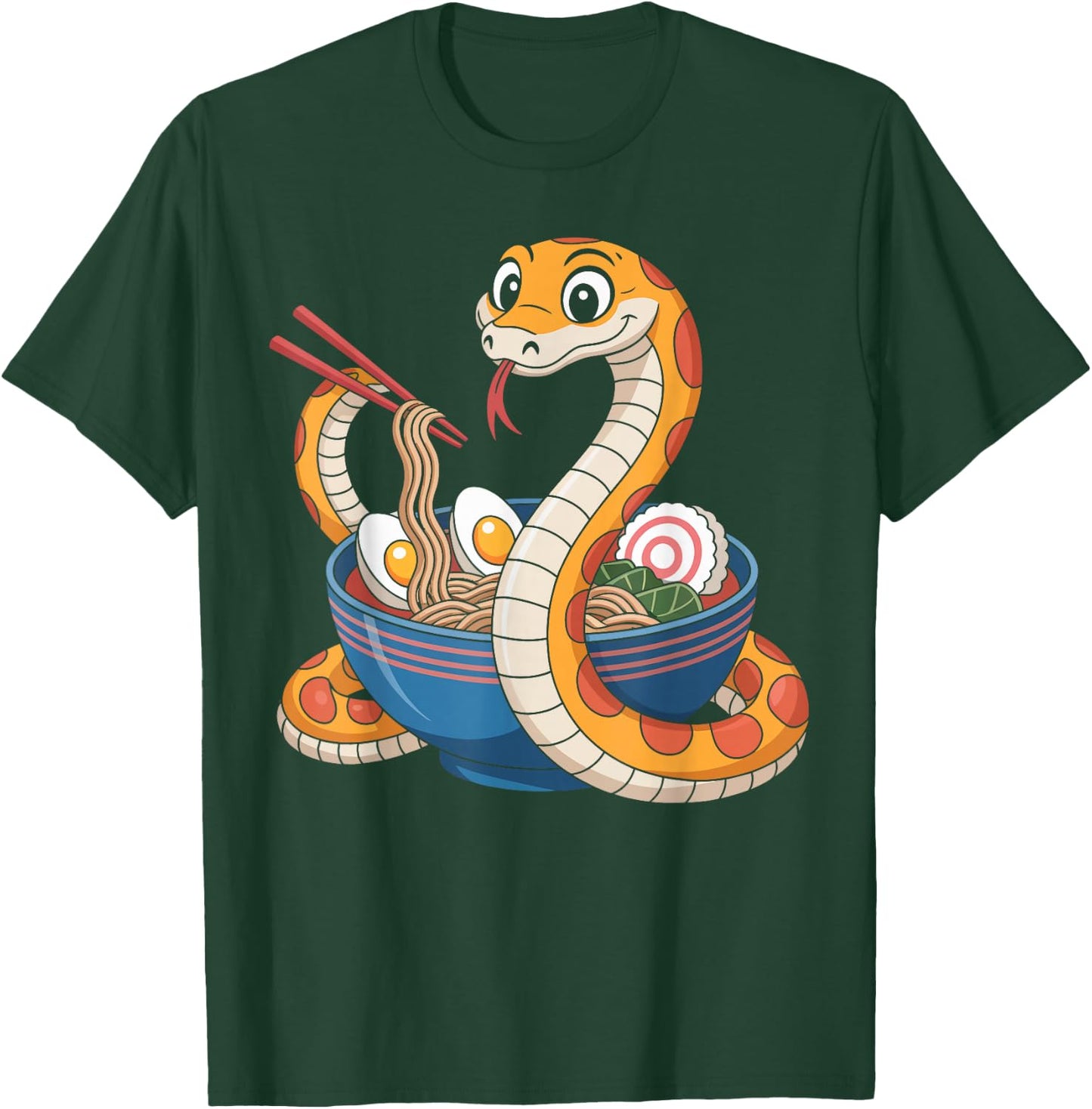 Funny Ramen Snake Noodle Lover Kawaii Food Gifts for Kids T-Shirt - T-Shirt | Forest