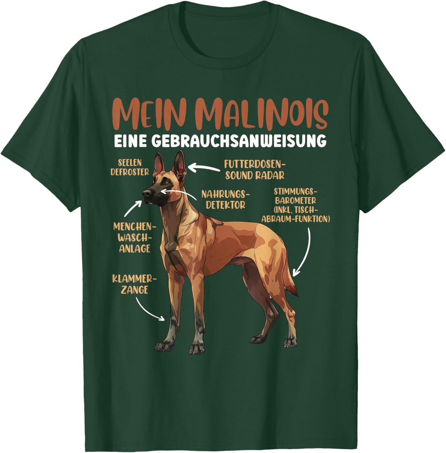 Belgian Malinois with Instructions for Use [English Language Not Guaranteed], black T-Shirt - T-Shirt | Forest