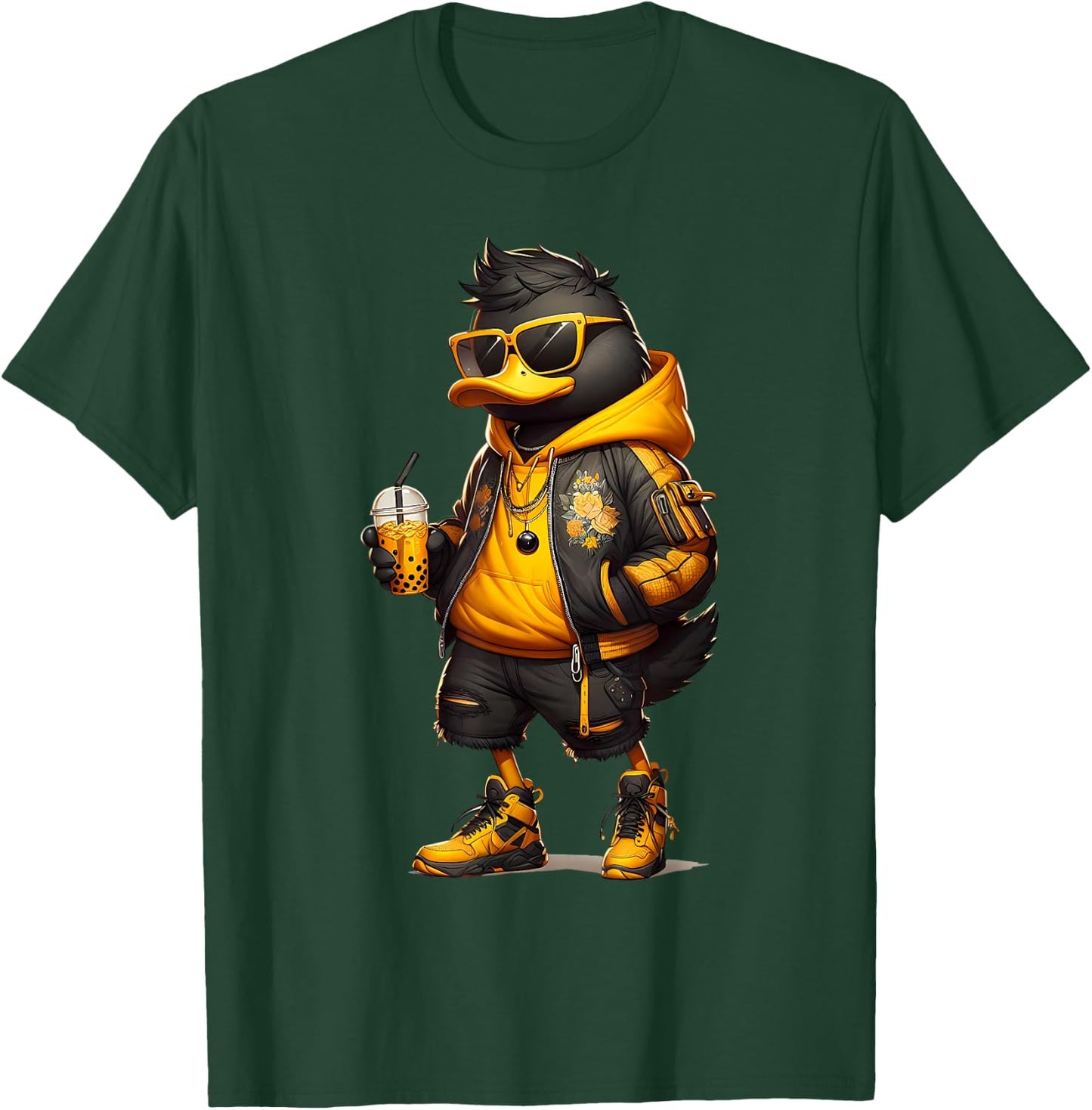 Trendy Hype Boba Duck Cool Bubble Milk Boba Tea Men Women T-Shirt - T-Shirt | Forest