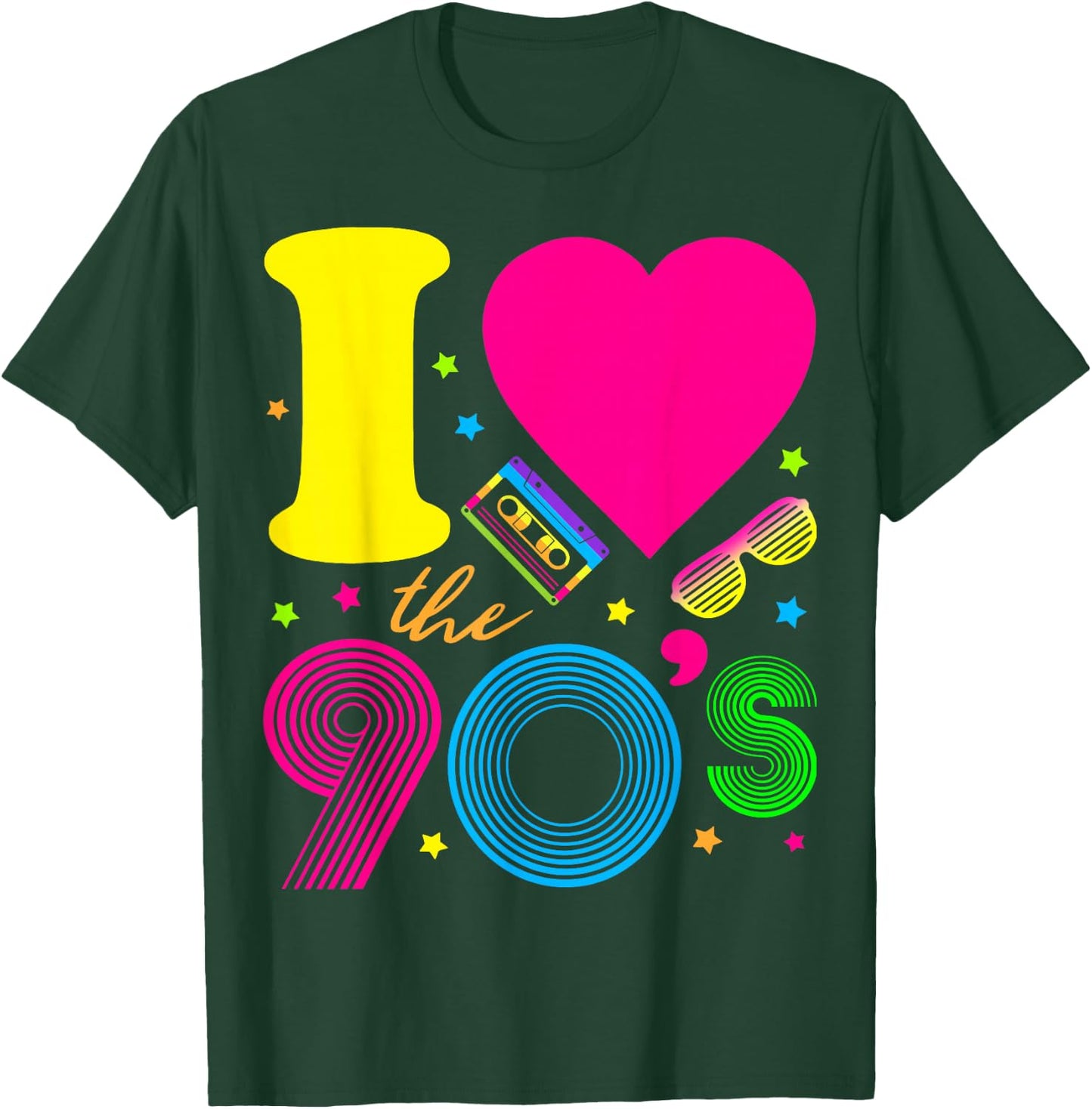 1990's 90s I Heart The Nineties T-Shirt - T-Shirt | Forest