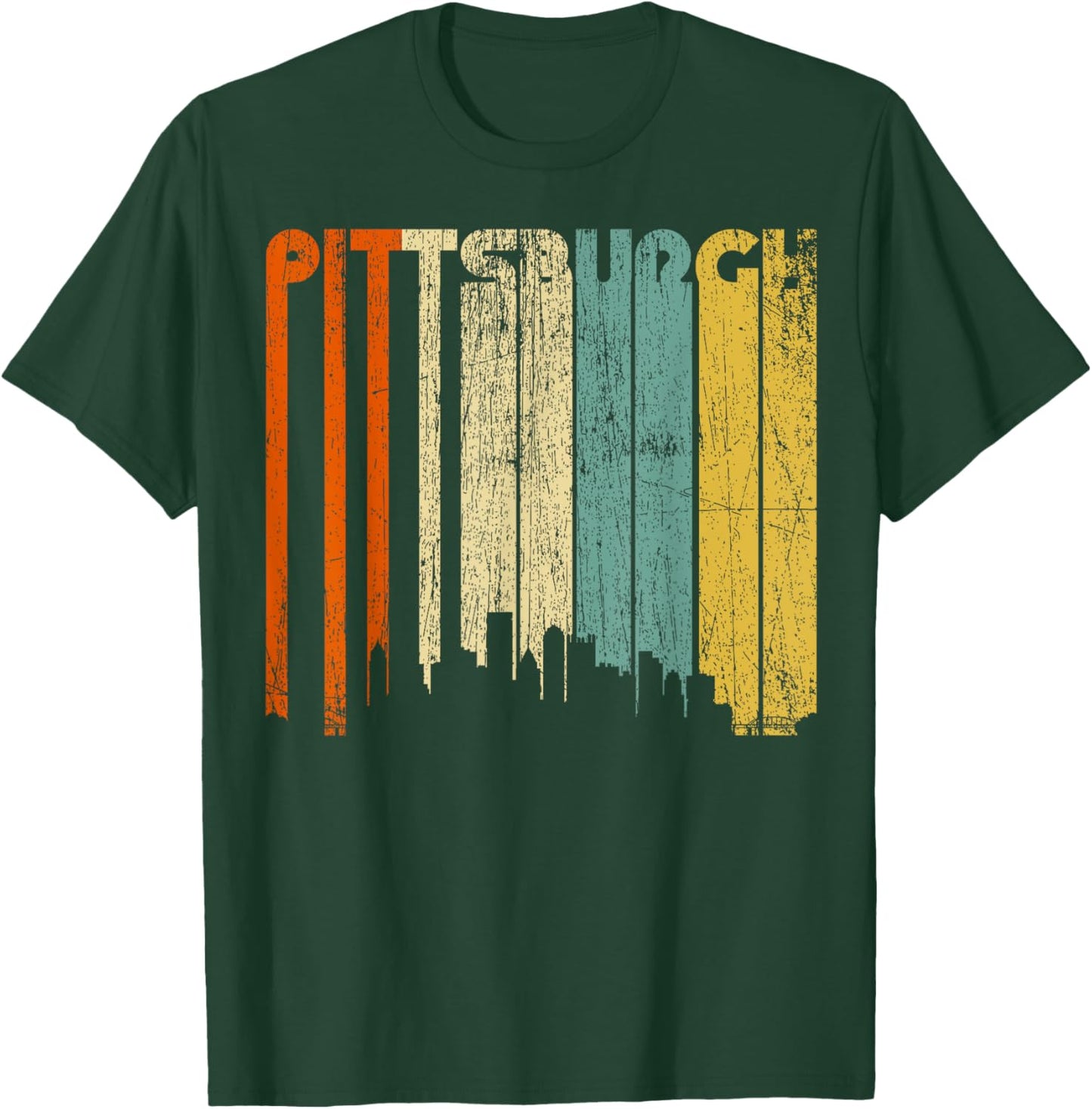Pittsburgh City Retro Vintage 70s Style Souvenir T-Shirt - T-Shirt | Forest