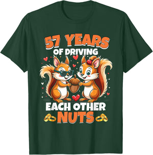 57th Wedding Anniversary 57 Years Of Driving Each Other Nuts T-Shirt - T-Shirt | Forest