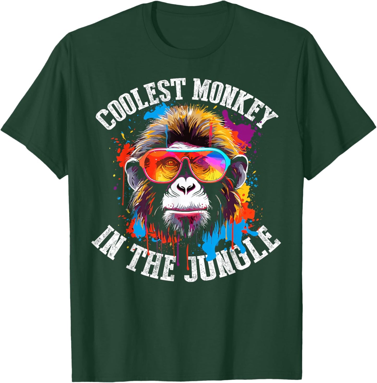 Coolster Monkey in the Jungle , black T-Shirt - T-Shirt | Forest