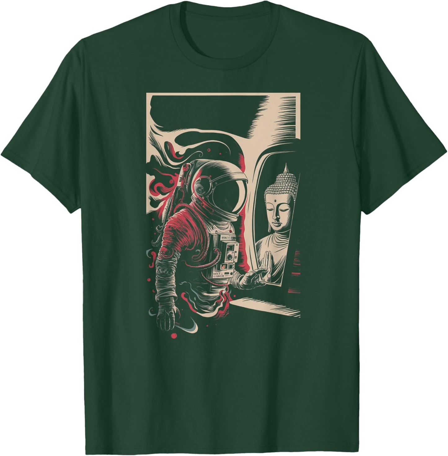 Astronaute Bouddha Spirituel Zen Sci-Fi Space Esthétique Homme T-Shirt - T-Shirt | Forest