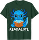 Readalotl Axolotl Reading T-Shirt - T-Shirt | Forest