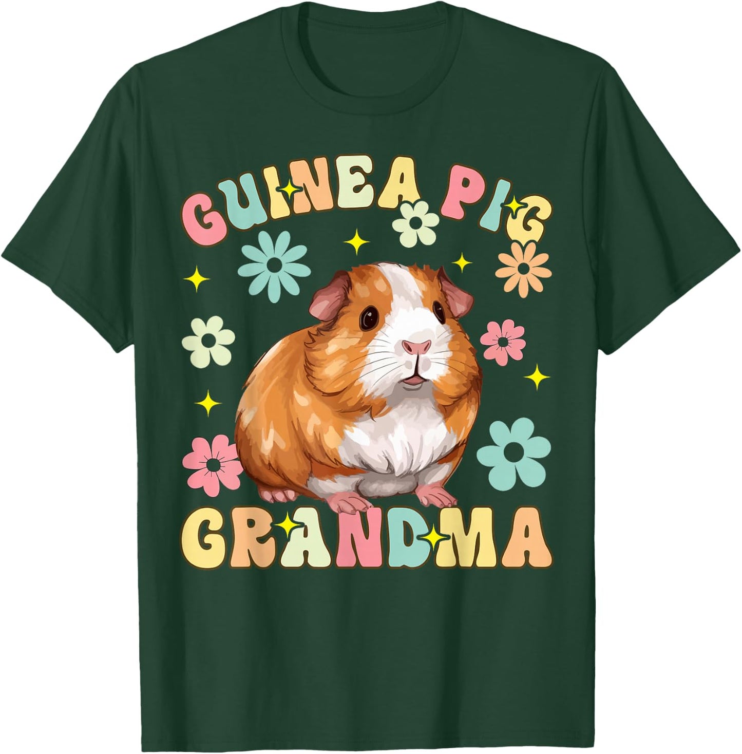 Guinea Pig Grandma Groovy Guinea Pig T-Shirt - T-Shirt | Forest