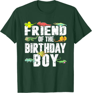 Friend of The Birthday Boy Reptiles Lizard Themed Party T-Shirt - T-Shirt | Forest