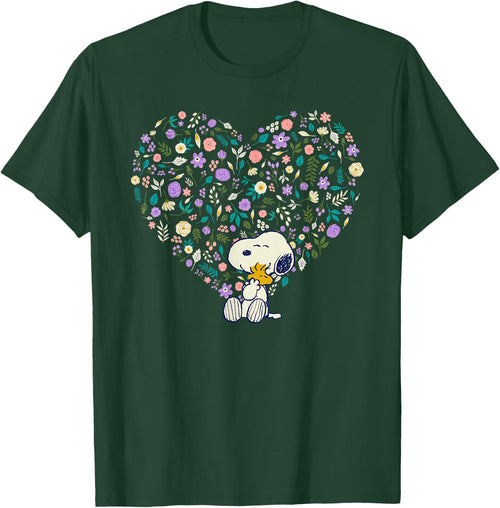 Peanuts Snoopy & Woodstock Hug Heart Floral