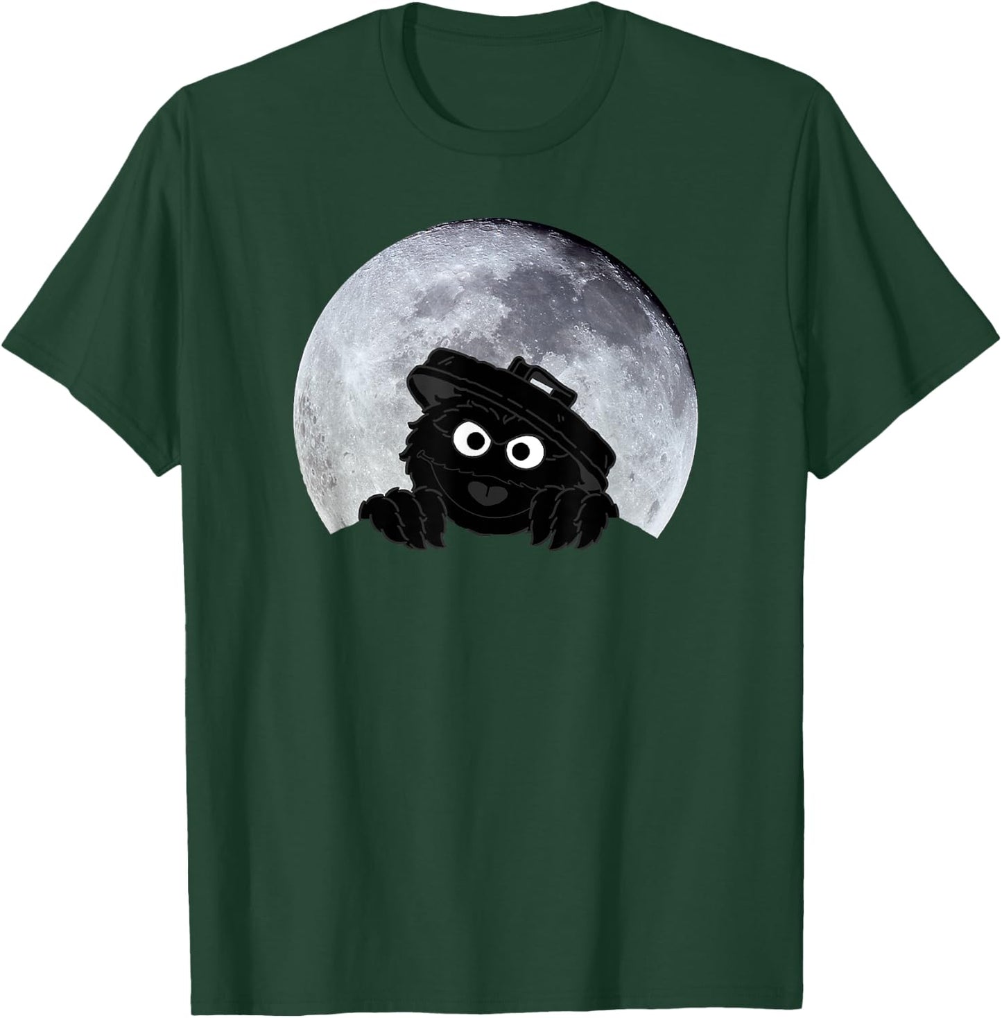 Sesame Street Oskar in Moonlight Shadow Moonnight Moon , black T-Shirt - T-Shirt | Forest