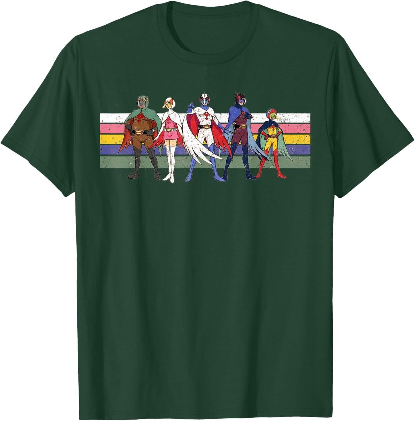 Battle of the planets G Force Retro Colour Stripe T-Shirt - T-Shirt | Forest