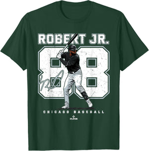 Number and Portrait Luis Robert Jr Chicago MLBPA T-Shirt - T-Shirt | Forest