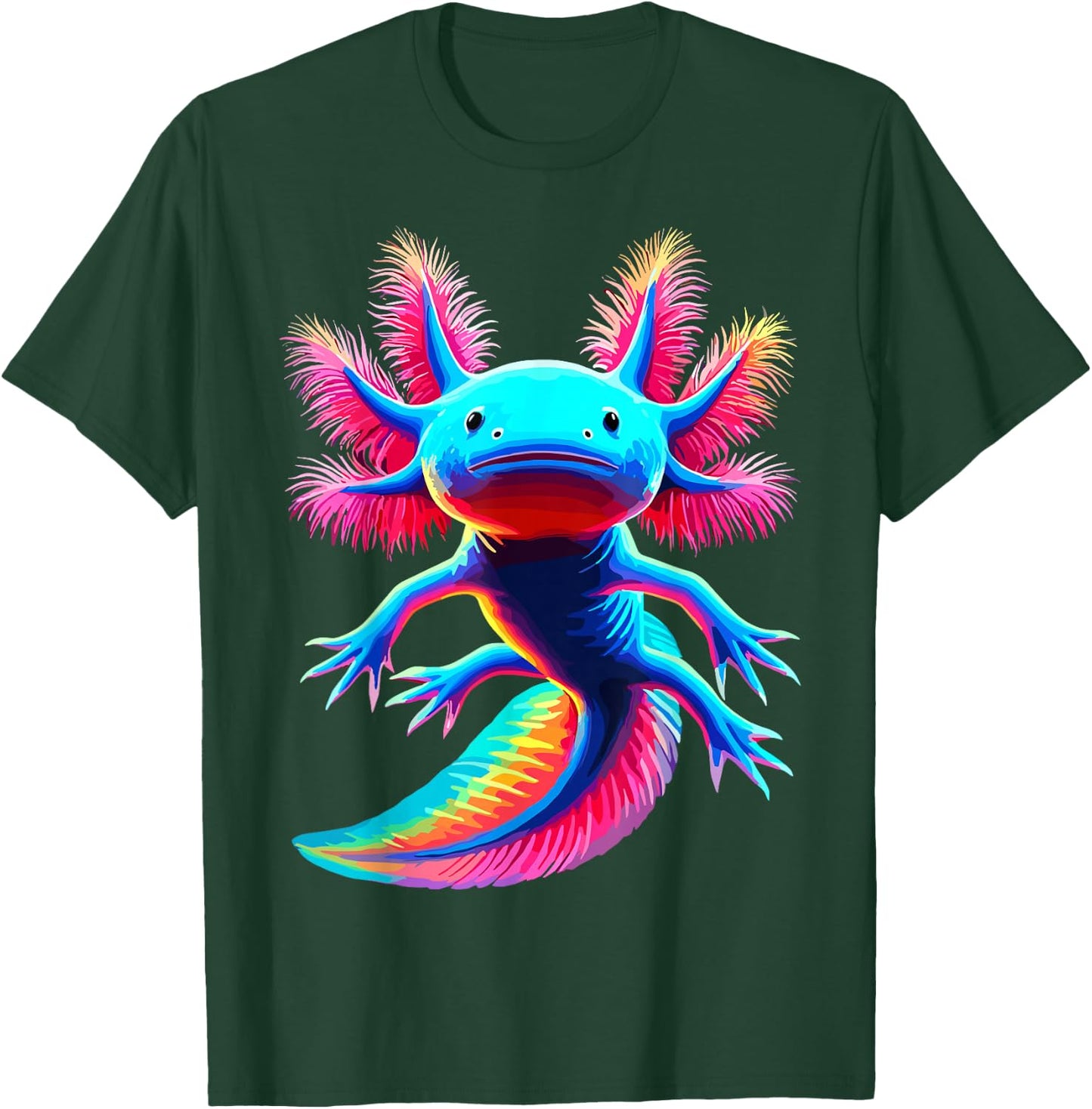 Axolotl Beautiful Colorful Axolotl T-Shirt - T-Shirt | Forest