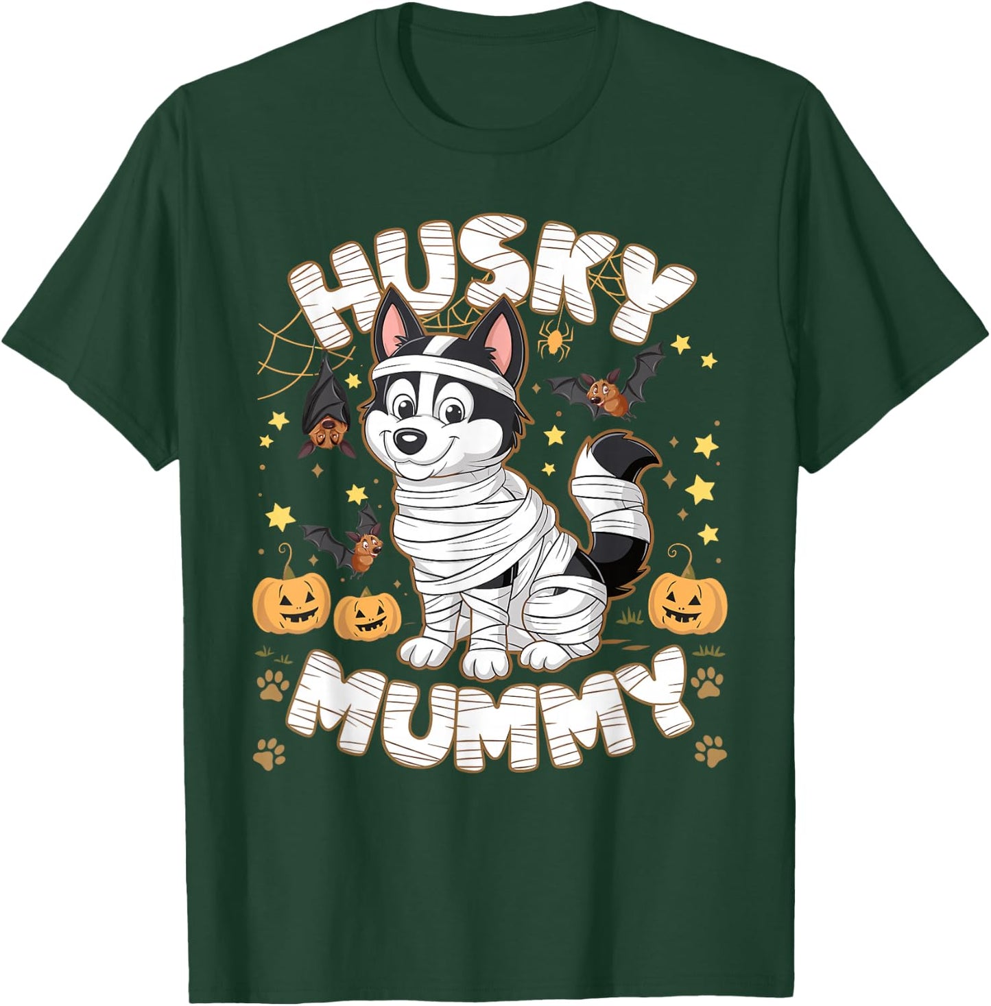 Halloween Costume Siberian Husky Dog Outfit Husky Mummy Women Kids T-Shirt - T-Shirt | Forest