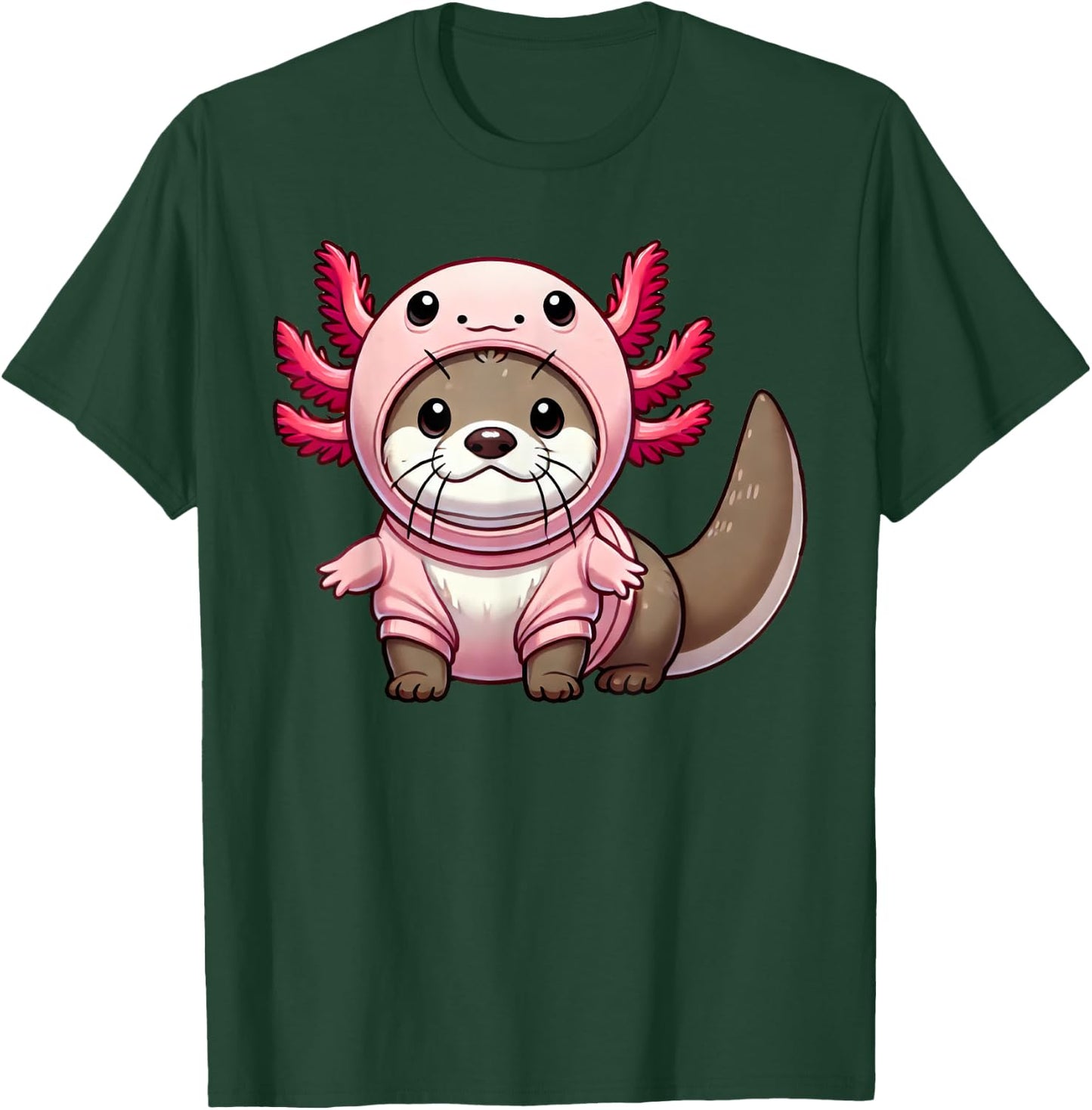 Kawaii Otter Axolotl Costume T-Shirt - T-Shirt | Forest