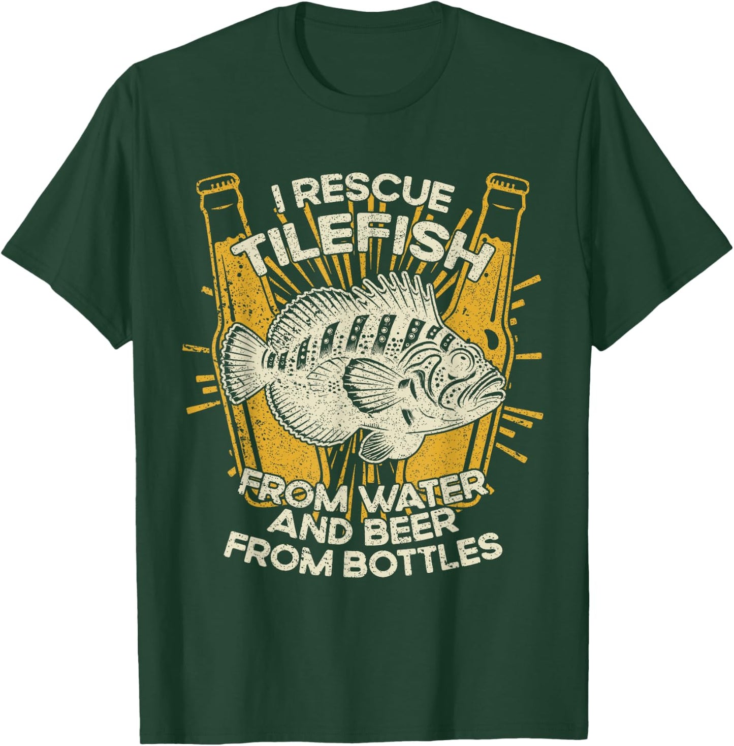 I Rescue Fish And Beer - Fisherman Fishing Tilefish T-Shirt - T-Shirt | Forest