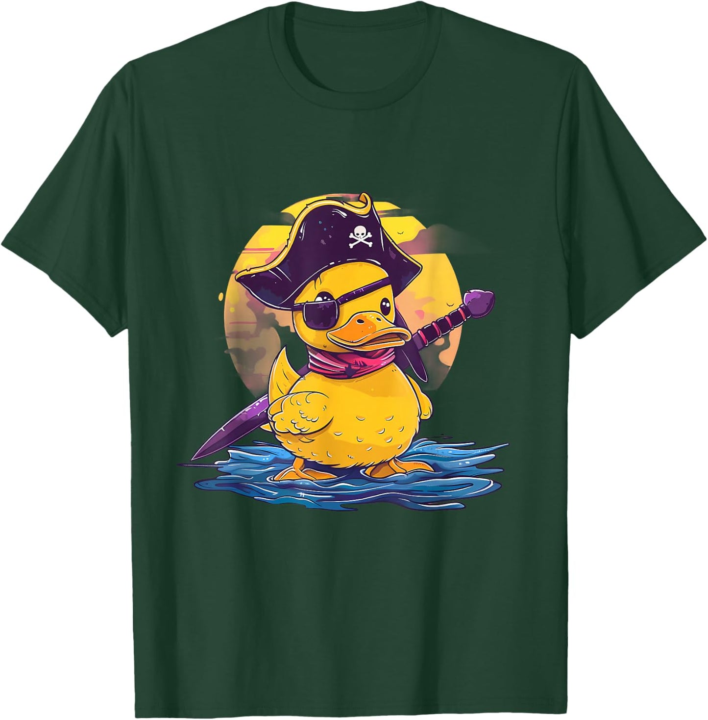 Rubber Duck Funny Rubber Duck Captain Rubber Duckie Pirate T-Shirt - T-Shirt | Forest