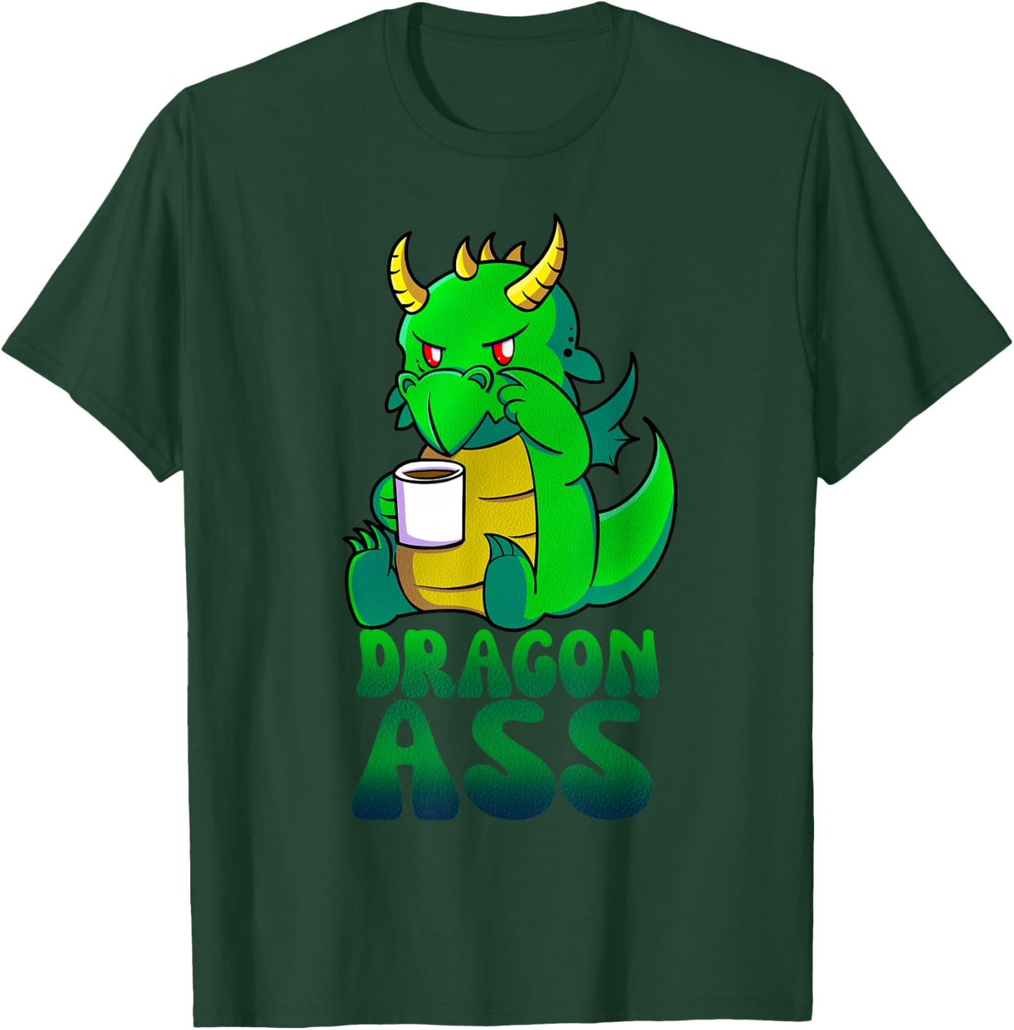 Dragon Ass Funny Fantasy - Gift RPG Gamers T-Shirt - T-Shirt | Forest