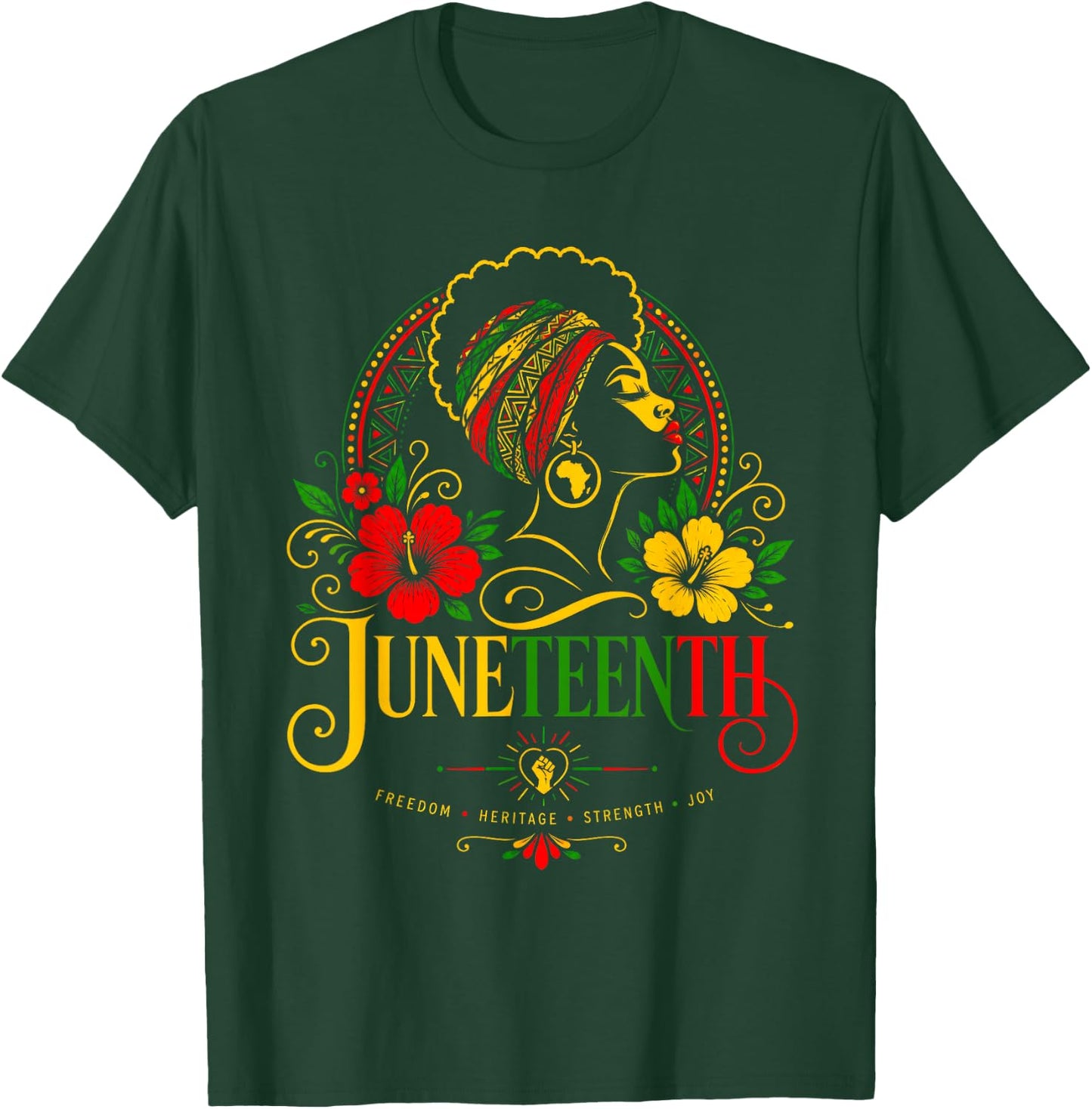 Juneteenth Black History Melanin Queen Women Girls T-Shirt - T-Shirt | Forest