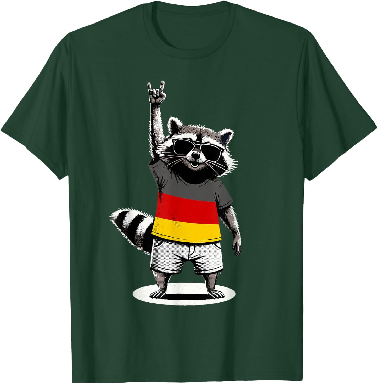 Deutsche Flagge Waschbär Lustig Deutschland T-Shirt - T-Shirt | Forest