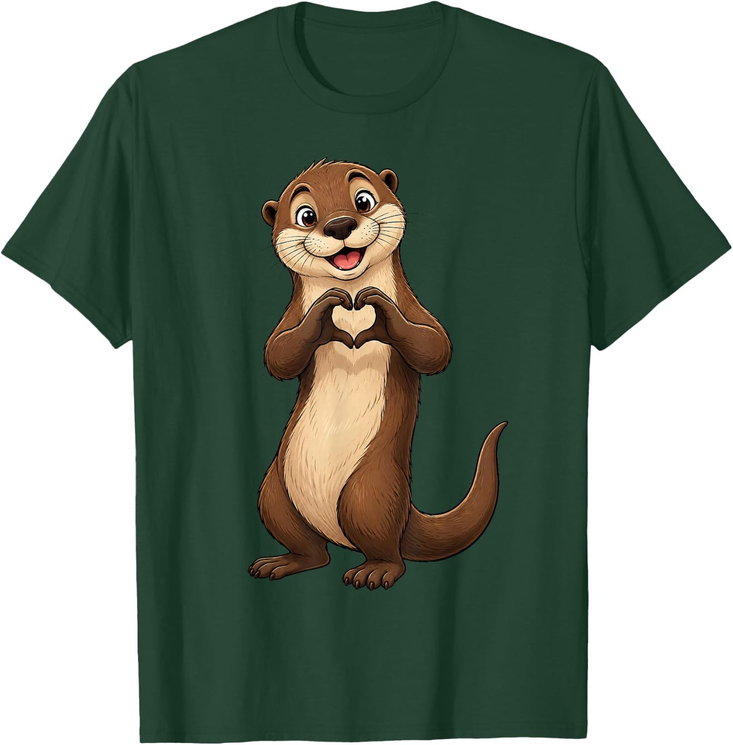 Otter mit Herz | Süßer Otterfreund mit Herzsymbol T-Shirt - T-Shirt | Forest