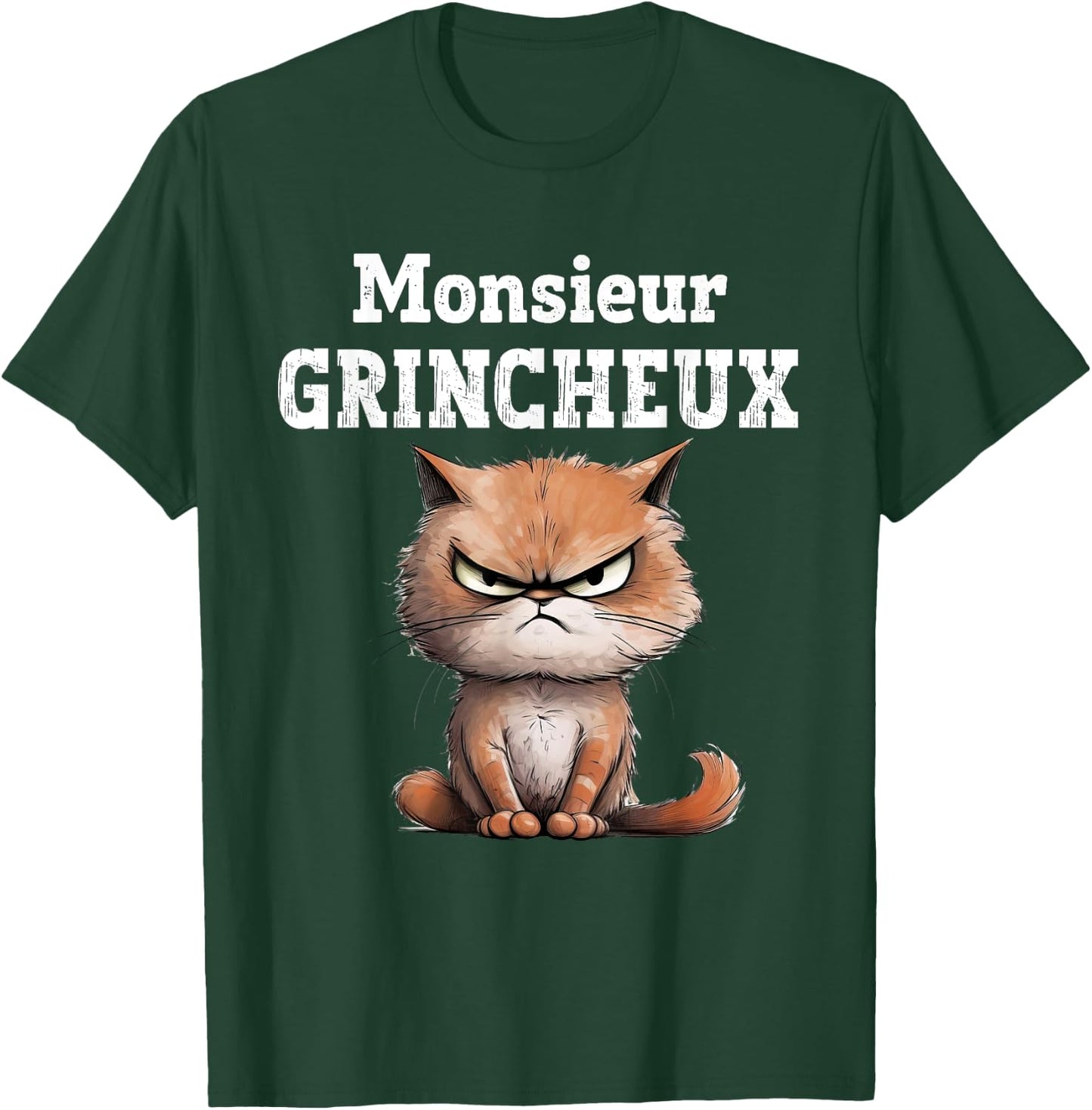 Monsieur Grincheux Mood Grognon Original Humor , Black, S T-Shirt - T-Shirt | Forest